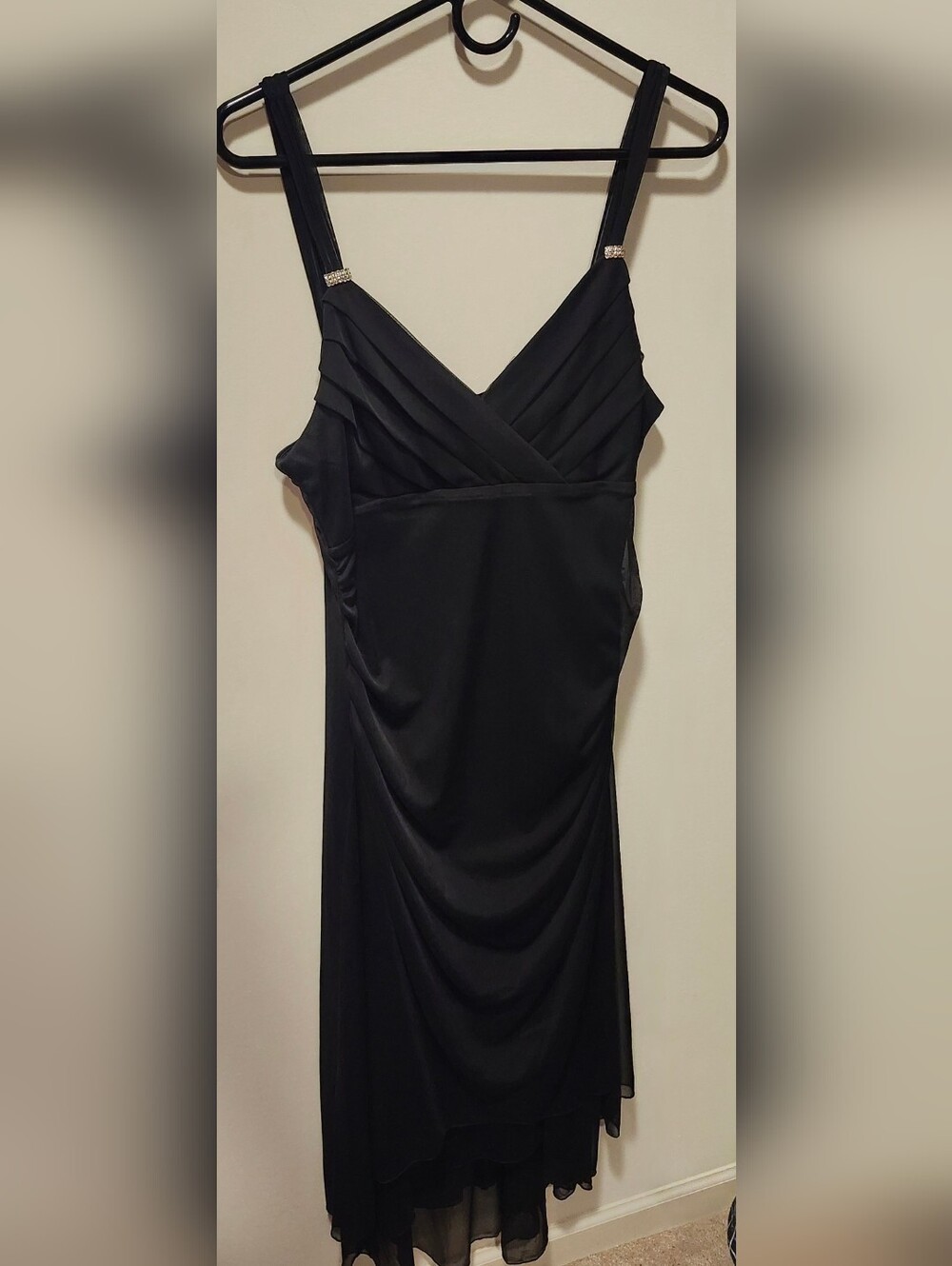 Scarlett Nite Black Evening Dress with Embellished Straps